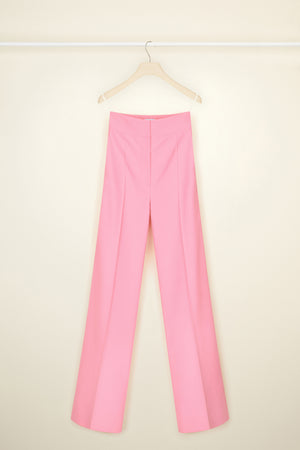 Long tailored trousers in organic cotton and wool
