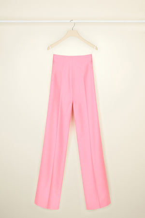 Long tailored trousers in organic cotton and wool