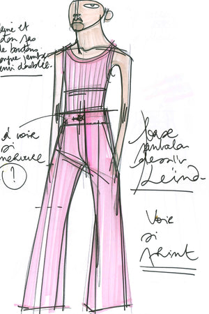 Long tailored trousers in organic cotton and wool
