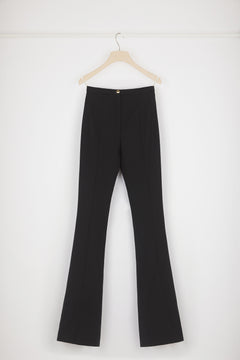 Fitted flared trousers in virgin wool