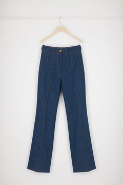 Tailored flared trousers in organic denim