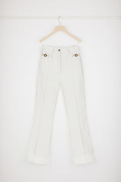 Flared trousers in organic cotton denim