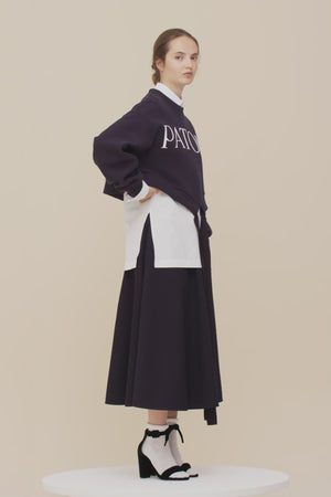 Cropped grosgrain sweatshirt in organic cotton