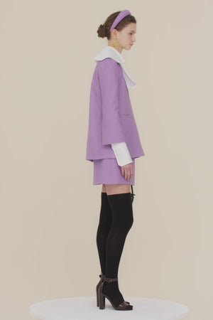 Giacca in tweed bio con collo in cotone bio