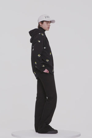 Embroidered hoodie in organic cotton