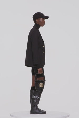Jacke mit Zugband aus Schurwolle