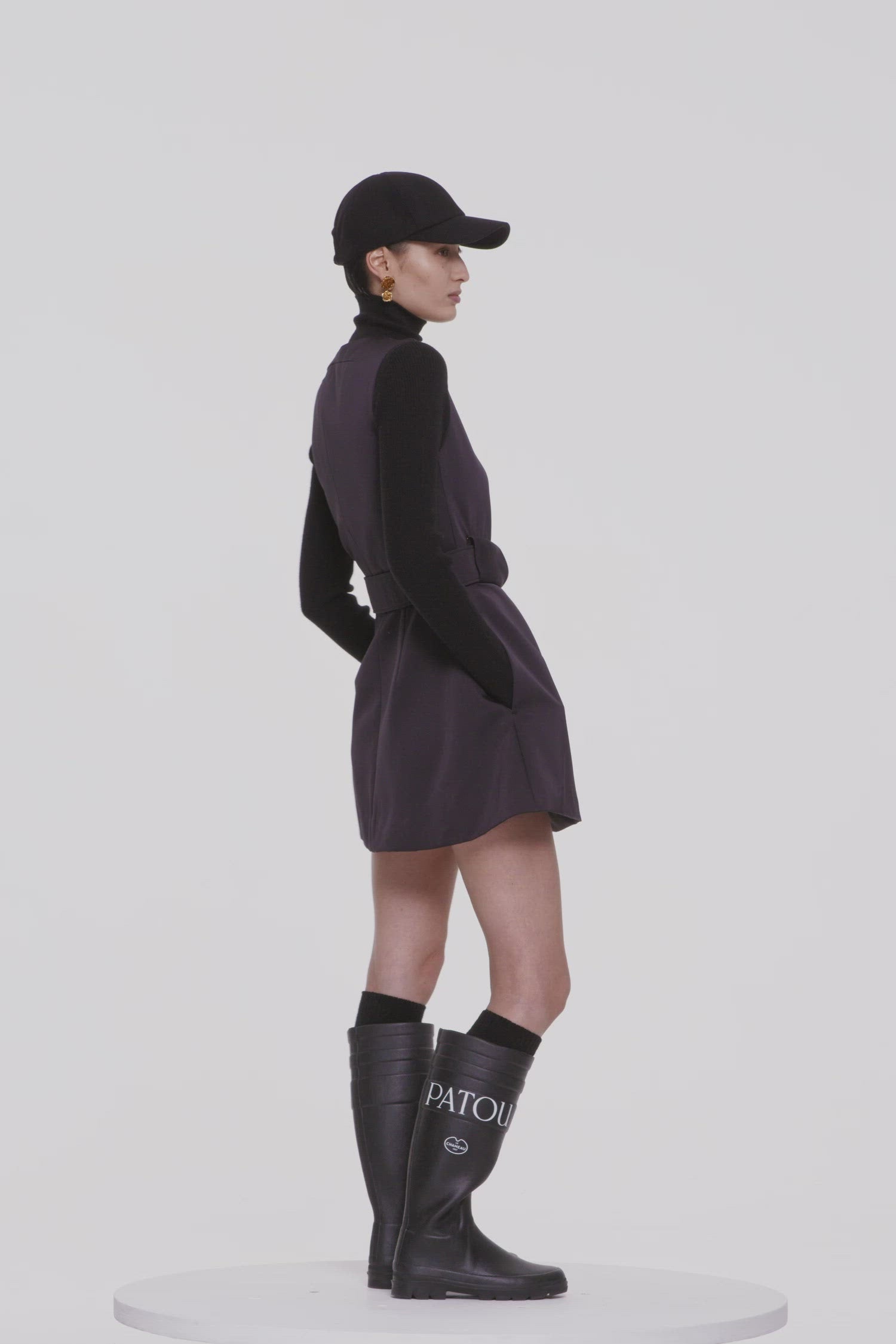 34 PATOU ブラックミニドレストップス 34 PATOU ブラックミニドレストップス 34 PATOU ブラックミニドレス