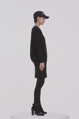 Rock mit Zopfmuster aus Merinowolle